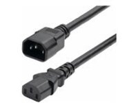 StarTech 6ft (1.8m) Power Extension Cord, IEC 60320 C14 to C13 PDU Power Cord, 13A 250V, 16AWG, Black Extension Cable, IEC 60320 C14 to C13 AC Power Cable for PDU/Power Supply