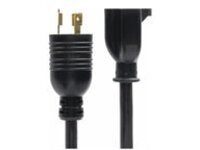StarTech 6in (15cm) Heavy Duty Power Cord, NEMA L5-20P to NEMA 5-20R Black Adapter Cord, 20A 125V, 12AWG, Heavy Gauge Plug Converter Cable, AC Power Cable