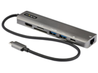 StarTech.com USB C Multiport Adapter, USB-C to 4K 60Hz HDMI 2.0, 100W Power Delivery Pass-through, SD/MicroSD, 2-Port USB 3.0 Hub, GbE, USB Type-C Mini Dock, 12&quot; (30cm) Long Attached Cable