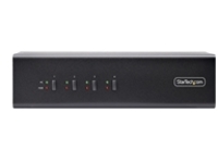 StarTech.com 4-Port Dual-Monitor DisplayPort KVM Switch, 4K 60Hz, 2x USB 5Gbps Hub Ports, 2x USB 2.0 HID Ports, Hotkey and Push-Button Switching, TAA Compliant