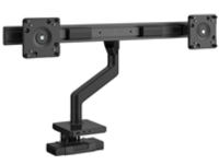 Humanscale M8.1 - Mounting kit (dual bracket, 2 VESA adapters (black), desk clamp base, angled / dynamic link)