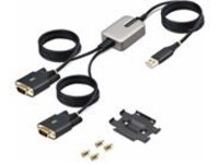 StarTech.com 13ft (4m) 2-Port USB to Serial Adapter Cable, Interchangeable DB9 Screws/Nuts, COM Retention, USB-A to DB9 RS232, FTDI, Level-4 ESD Protection, Windows/macOS/ChromeOS/Linux