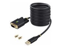 StarTech.com 10ft (3m) USB to Serial Adapter Cable, Interchangeable DB9 Screws/Nuts, COM Retention, USB-A to DB9 RS232, FTDI IC, Level-4 ESD Protection, Windows/macOS/ChromeOS/Linux