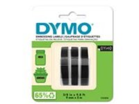DYMO EMBOSSING LABELS 3/8 BLACK, 9.8 LENGTH, 3 ROLLS PER PACK, IDEAL FOR HOME, O