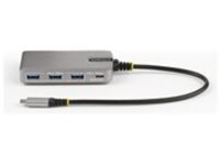 StarTech.com 4-Port USB-C Hub with USB-C DP Alt Mode Video Output 4K 60Hz, 3x USB-A, 1x USB-C, 100W Power Delivery Pass-Through, USB 3.2 Gen 2 (10Gbps), Portable USB Type-C to USB Type-A/C