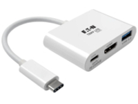 Tripp Lite USB C to HDMI Multiport Video Adapter Converter 4K x 2K w/ USB-A Hub, &amp; USB-C PD Charging, Thunderbolt 3 Compatible USB Type C to HDMI, USB-C to HDMI, USB Type-C to HDMI