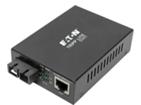 Eaton Tripp Lite Series Gigabit Multimode Fiber to Ethernet Media Converter, POE&#x2B;, International Power Cables, 10/100/1000 SC, 1310 nm, 2 km (1.2 mi.)