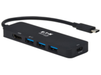 Tripp Lite USB-C Multiport Adapter, 4K @ 60 Hz HDMI, 3 USB-A Hub Ports, 100W PD Charging, HDR, HDCP 2.2