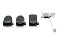 C2G Retractable Universal Mount 4K HDMI Adapter Ring with Color Coded Mini DisplayPort, DisplayPort, USB-C, and Lightning