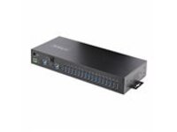 StarTech.com 16-Port Industrial USB 5Gbps Hub with Power Adapter, Metal Enclosure, Mountable, ESD Protection, Terminal Block Power, USB Charging, Dual-Host Switch