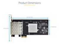 StarTech.com 4-Port GbE SFP Network Card, PCIe 2.0 x2, Intel I350-AM4 4x 1GbE Controller, 1000BASE Copper/Fiber Optic, Quad-Port Gigabit Ethernet NIC, Desktop/Server Backplanes