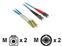 C2G LC-ST 62.5/125 OM1 Duplex Multimode Fiber Optic Cable (Plenum-Rated) - patch cable - 3 m - blue