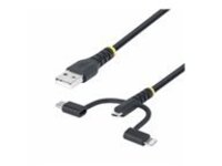 StarTech.com 3.3ft USB Multi Charging Cable, Lightning/Micro-USB/Type-C