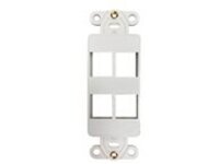 Eaton Tripp Lite Series 4-Port Antibacterial Wall-Mount Insert, Decora Style, Vertical, Ivory, TAA