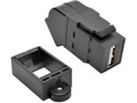 Tripp Lite USB 2.0 Keystone Panel Mount Coupler All-in-One Angled F/F Black