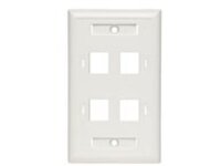 Tripp Lite Quad Outlet RJ45 Universal Keystone Face Plate / Wall Plate
