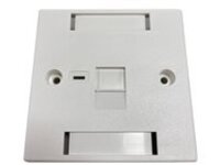 Eaton Tripp Lite Series 1-Port UK-Style Keystone Wall Plate, Unloaded Shuttered Module, Icon Tab, White