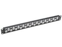 Eaton Tripp Lite Series 24-Port 1U Rack-Mount Cat6a/Cat6/Cat5e Offset Feed-Through Patch Panel with Cable Management Bar, RJ45 Ethernet, TAA