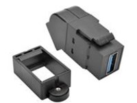 Eaton Tripp Lite Series USB 3.0 Keystone Panel Mount Coupler Angled F/F All in One Black