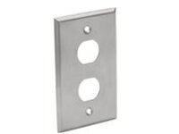 Eaton Tripp Lite Series RJ45 Bulkhead Wall Plate 2 Cutouts Industrial Metal Single Gang TAA