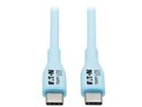 Eaton Tripp Lite Series USB-C Antibacterial Cable, USB 2.0, Ultra Flexible (M/M), Light Blue, 6 ft. (1.83 m)