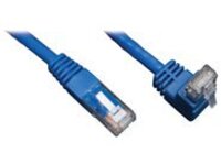 Eaton Tripp Lite Series 3ft Cat6 Gigabit Molded Patch Cable RJ45 Right Angle Up to Straight M/M Blue 3'