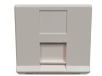 Eaton Tripp Lite Series 1-Port European-Style Insert, Unloaded Shuttered Angled Module, Icon Tab, White
