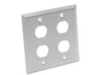 Eaton Tripp Lite Series RJ45 Bulkhead Wall Plate 4 Cutouts Industrial Metal Single Gang