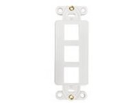 Eaton Tripp Lite Series 3-Port Antibacterial Wall-Mount Insert, Decora Style, Vertical, Ivory, TAA