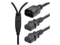 StarTech 6ft (1.8m) Power Cord Splitter, IEC 60320 C14 to 2x IEC 60320 C13 AC Power Cable Splitter, 10A 250V, 18AWG, Computer Power Cord Splitter, PC Power Supply Cable