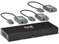 Eaton Tripp Lite Series 3-Port DisplayPort to DisplayPort Splitter/Extender Kit over Cat6, MST Hub, 8K/4K 60 Hz, DP 1.4, Up to 230 ft. (70 m), TAA