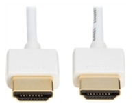 Eaton Tripp Lite Series Slim High-Speed HDMI Cable w Ethernet and Digital Video/Audio UHD 4K 60Hz MM White 3ft