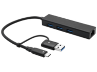 4XEM - Hub - 3 x USB 3.2 + 1 x 10/100/1000