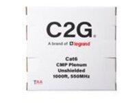 C2G 1000ft (304.8m) TAA-Compliant Cat6 Bulk Unshielded (UTP) Ethernet Network Cable with Solid Conductors-Plenum CMP-Rated