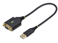 StarTech 1ft/30cm USB to Null Modem Serial Adapter Cable, FTDI, RS232