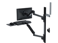 Ergotron LX Pro - Mounting kit (2 arms, 2 extensions, keyboard tray, slide-out mouse tray, mouse holder, 2 wall mount bases, wall track 34&quot;, wall bracket, 2 cable channels, monitor pivot, keyboard pivot)