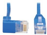 Eaton Tripp Lite Series Down-Angle Cat6 Gigabit Molded Slim UTP Ethernet Cable (RJ45 Right-Angle Down M to RJ45 M), Blue, 3 ft.