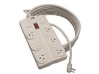 Tripp Lite Protect It! 8-Outlet Surge Protector, 25 ft. Cord with Right-Angle Plug, 1440 Joules, Diagnostic LEDs, Light Gray Housing