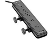 Tripp Lite Surge Protector Power Strip Desk Mount 120V USB 6 Outlet 6&#x27; Cord