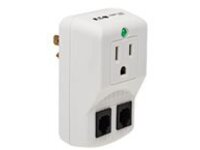 Tripp Lite Portable Surge Protector, Direct Plug-In, 1-Outlet 750 Joules, Tel/Modem Protection