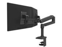 Ergotron LX - Mounting kit (articulating arm, extension, base, 2-piece desk clamp, dual displays bow, 2 pivots, 8" pole)