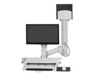 Ergotron SV Combo System with Worksurface & Pan, Medium CPU Holder