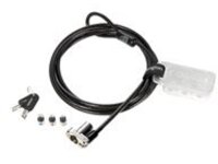Kensington Universal 3-in-1 Keyed Laptop Lock fits any laptop security slot — standard, nano, and wedge-shaped.  Common 5mm keying system, patented Hidden Pin technology, and carbon steel cable provide strong security against picking and theft attempts. Patented anti-pick Hidden Pin technology resists tampering and offers peace-of-mind. 1.8m (6 ft.) cable with plastic sheath delivers cut and theft resistance.  A special pivot and rotate hinge on the lock head allows flexible movement and easy key insertion.