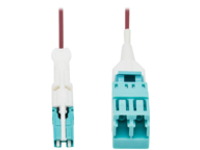 Tripp Lite 400G Duplex Multimode 50/125 OM4 Fiber Optic Cable Adapter (CS-PC/LC-PC), M/F, Round LSZH Jacket, Magenta, 1 ft.