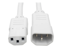 Tripp Lite 2ft Computer Power Extension Cord 10A 18 AWG C14 to C13 White 2'