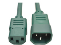 Tripp Lite 3ft Computer Power Extension Cord 10A 18 AWG C14 to C13 Green 3'