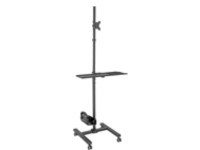 Tripp Lite Mobile Workstation TV Floor Stand Cart Height-Adjustable w/ Monitor Mount 17-32in