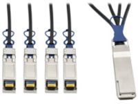 Tripp Lite 40GbE QSFP+ to 10GbE SFP+ Passive Copper Breakout Cable QSFP-4SFP10G-CU1M Compatible 1M 3'