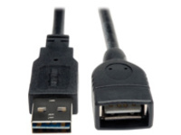 Eaton Tripp Lite Series Universal Reversible USB 2.0 Extension Cable (Reversible A to A M/F), Black, 10 ft. (3.05 m)