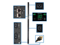 Tripp Lite 5/5.8kW Single-Phase Monitored PDU with LX Platform Interface, 208/240V Outlets (20 C13 & 4 C19), L6-30P, 0U, TAA
